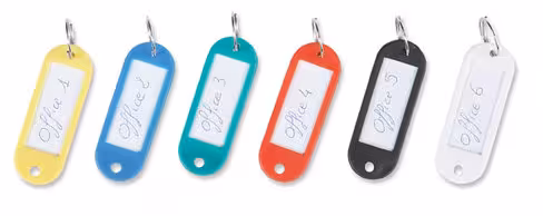 Porte-clés - plastique - coloris assortis - lot de 20