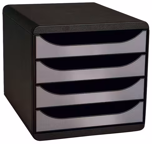 Module Exacompta Big Box - polystyrène choc antistatique - noir/argent