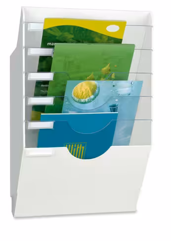Trieur présentoir mural 6 pochettes blanc CEP -