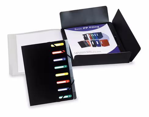 Trieur 12 compartiments 3 rabats en polypropylène noir