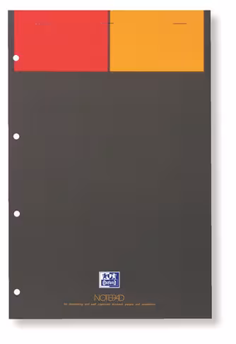 Bloc-notes A4+ perforé Oxford - 80 feuilles 80 g - quadrillé 5 x 5