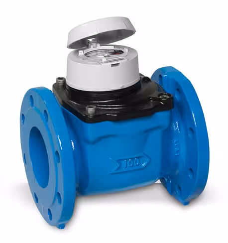 Compteur d'eau à hélice axiale Woltex DN100 - l.200 mm - R100 - corps fonte cadran verre