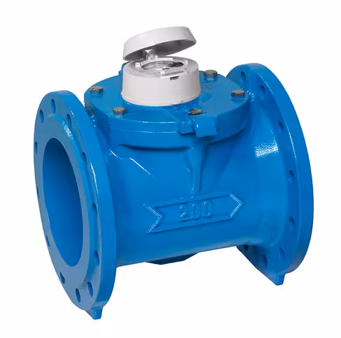 Compteur d'eau à hélice axiale Woltex 200 PN16 DN200 - l.350 mm - R40 - corps fonte cadran verre