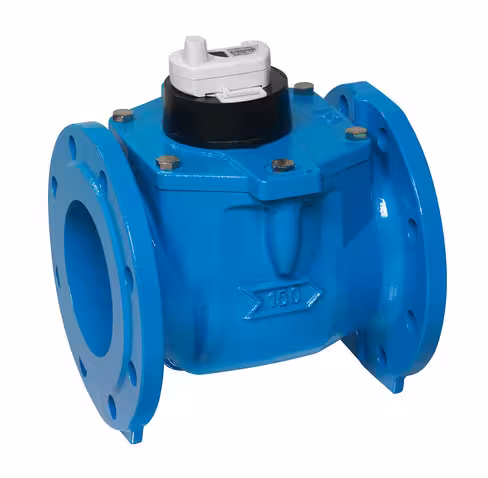 Compteur d'eau à hélice axiale Woltex 150 radio EVERBLU DN 150 - 300 mm - R100 - corps fonte cadran verre