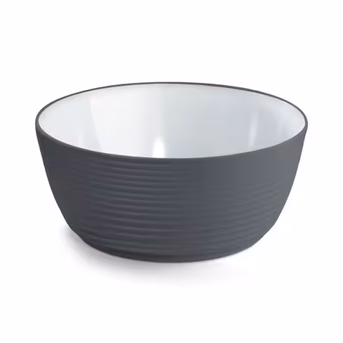 Saladier rond mélamine Wave Ø 26 cm - ardoise/porcelaine - lot de 4