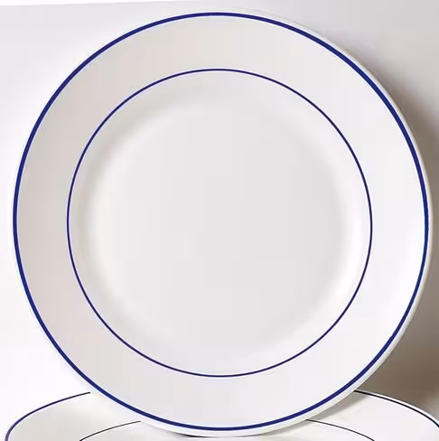 Assiette plate Restaurant filet bleu Ø 15,5 cm - lot de 6