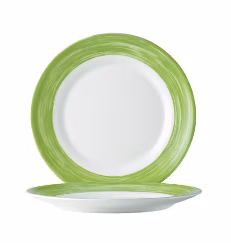 Assiette creuse Brush vert Ø 22,5 cm - lot de 6