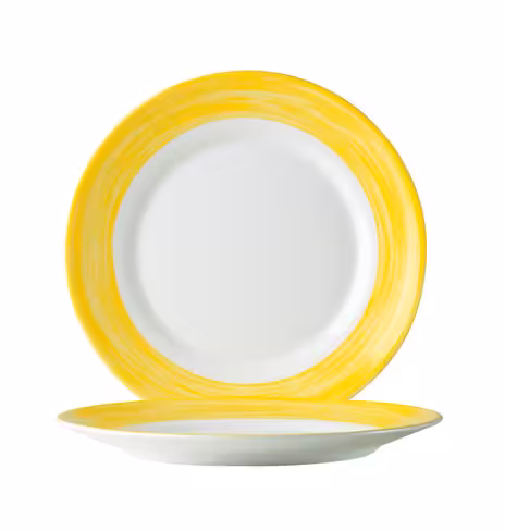 Assiette creuse Brush jaune Ø 22,5 cm - lot de 6