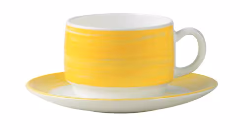 Tasse à thé empilable Brush jaune 19 cl - lot de 12