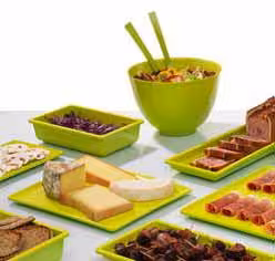 Bac gastronorme mélamine GN 1/3 Vestah - profondeur 65 mm - vert gazon/anis - lot de 6