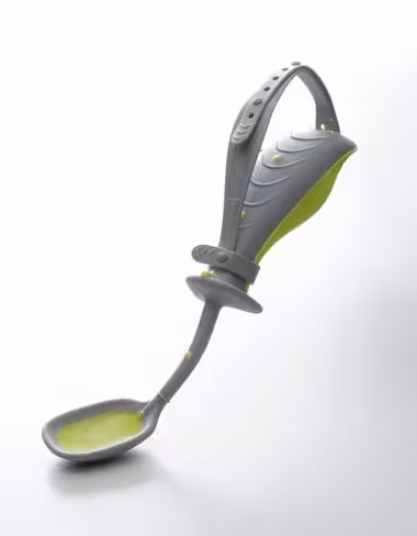 Cuillère ergonomique Handy 21 cm - gris/vert anis