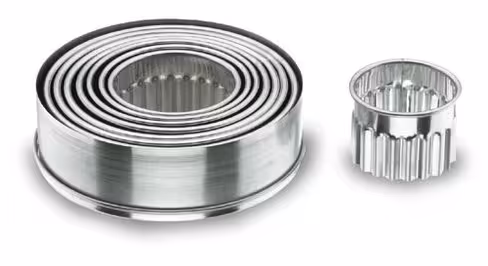 Découpoir rond cannelé inox Ø de 4 à 12 cm - lot de 9