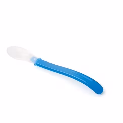 Cuillère pour bébé embout souple 15,5 cm - bleu - lot de 12