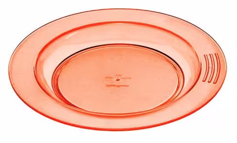 Assiette plate demi-creuse copolyester Ø 23 cm - orange - lot de 6