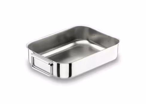 Plat à rôtir rectangulaire Lacor - 2 anses tombantes - inox - 40 x 30 cm