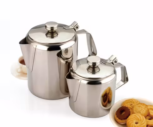Theiere droite inox avec bec verseur - 0,35 litres