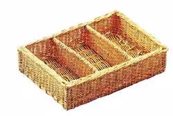 Range couverts en osier 3 cases - 50 x 35 x 12 cm