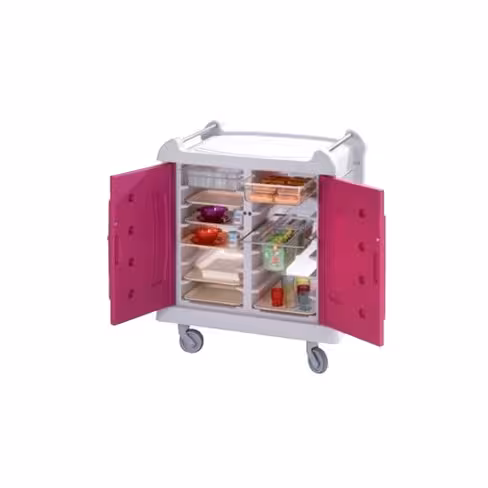 Chariot petit-déjeuner 4 portes - framboise