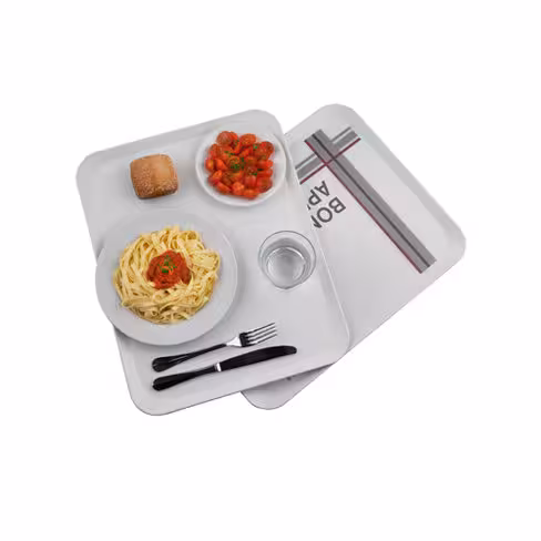 Plateau de self Poly Str Profil - polyester uni - profils bas - 46 x 36 cm - lot de 20