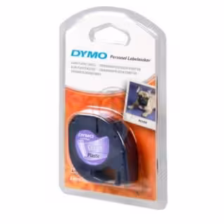 Ruban Dymo LetraTag - 12 mm x 4m - noir/transparent