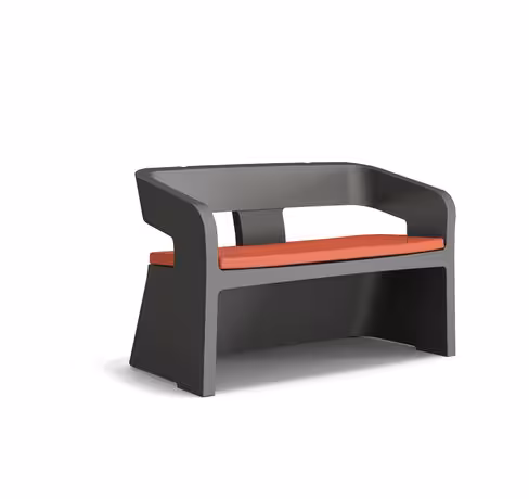 Banquette 2 places Karla - avec coussin textile enduit