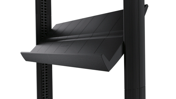 Présentoir mobile EasyDisplays - 5 tablettes polystyrène - simple face - 15 formats A4 - noir