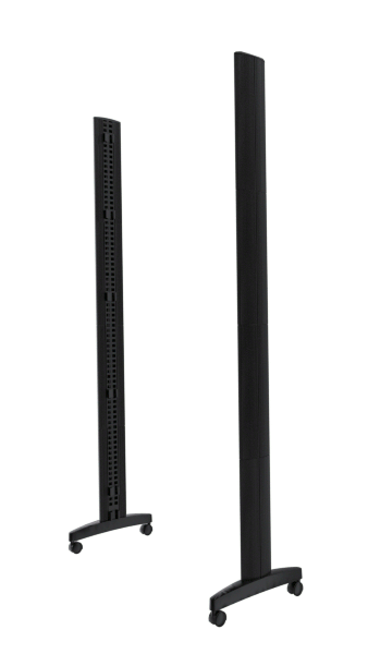 Présentoir mobile EasyDisplays - 5 tablettes polystyrène - simple face - 15 formats A4 - noir