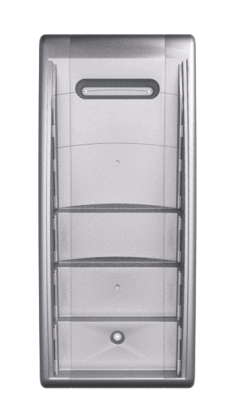 Présentoir mural Quick Fit System - polystyrène - 4 cases A4 - aluminium