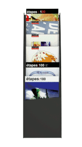 Présentoir fixe Courbo Slim - polystyrène - 6 cases - noir