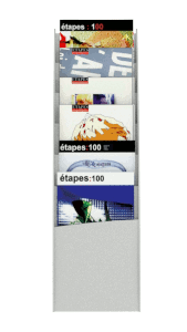 Présentoir fixe Courbo Slim - polystyrène - 6 cases - gris