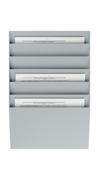 Trieur mural horizontal - polystyrène - 6 cases A4 - gris