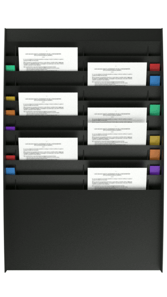Trieur mural vertical - polystyrène - 20 cases A4 - noir