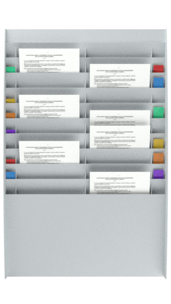 Trieur mural vertical - polystyrène - 20 cases A4 - gris