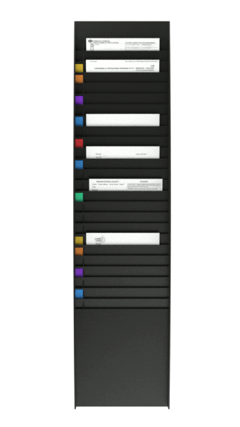 Trieur mural vertical - polystyrène - 25 cases A4 - noir