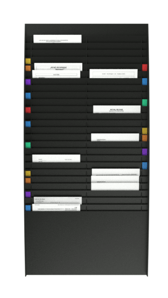Trieur mural vertical - polystyrène - 25 cases A4 - noir