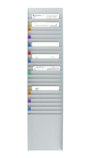 Trieur mural vertical - polystyrène - 25 cases A4 - gris