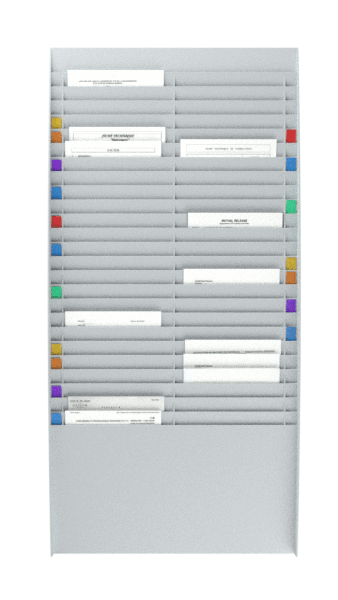 Trieur mural vertical - polystyrène - 50 cases A4 - gris