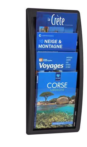 Présentoir mural Quick Fit System - polystyrène - 4 cases A4 - noir