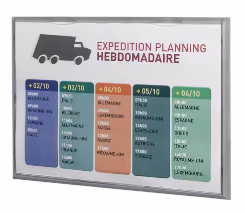 Porte-affiches mural - polystyrène - 1 format A3 - aluminium