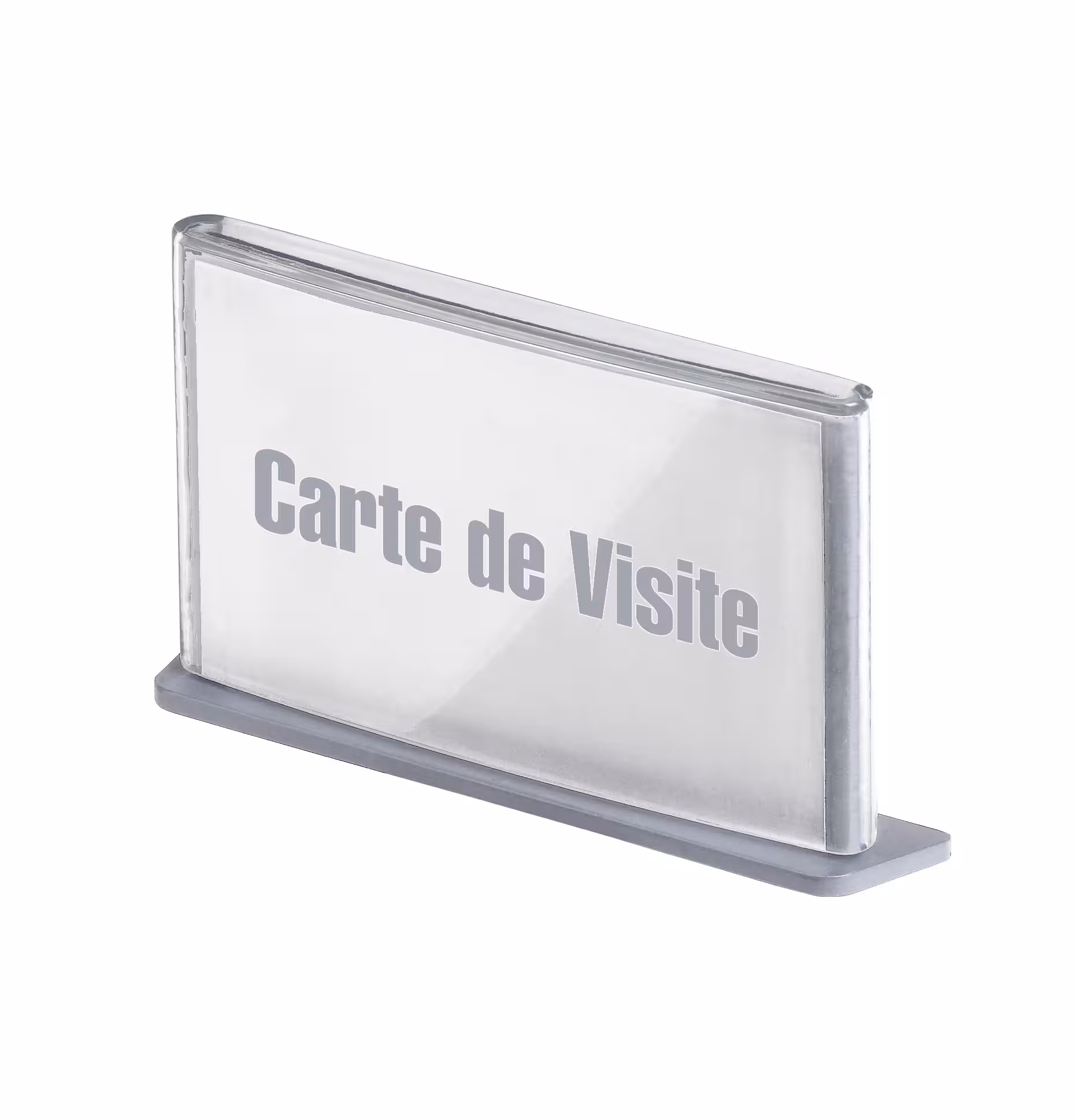 Plaque de signalisation pour carte de visite - l. 9 x h. 5,5 cm - polystyrène - anthracite - lot de 60