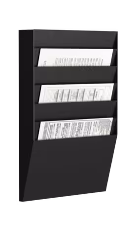 Trieur mural horizontal - polystyrène - 6 cases A4 - noir