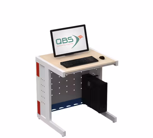 Table informatique Ergo 609 - 70 x 60 cm - élément de départ - écran posé - piétement métallique - taille 6