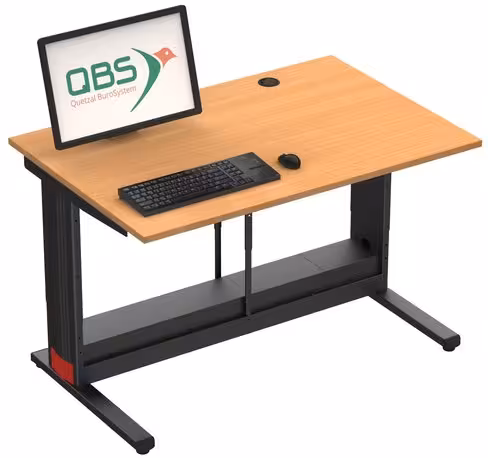 Table informatique Format + - écran posé - 120 x 80 cm - piétement réglable T4 à T7