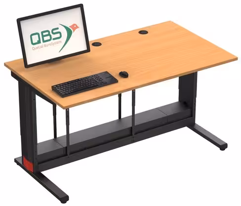 Table informatique Format + - écran posé - 140 x 80 cm - piétement réglable T4 à T7