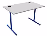 Table informatique Soft 150 x 80 cm - piétement réglable - taille 4 à 6