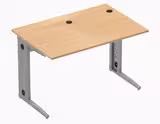 Table informatique Plug-In 120 x 80 cm - élément de départ - écran posé - piétement métallique - taille 6