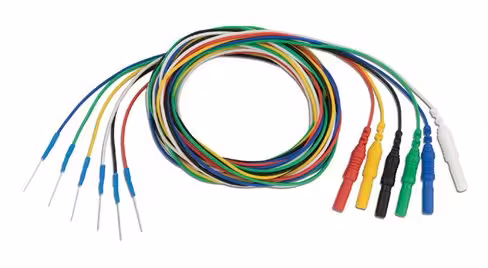 Electrodes aiguilles IOM simples droites SOUS-CUTANÉE-24/PK-6COULEURS-13X0,38MM-1,5M