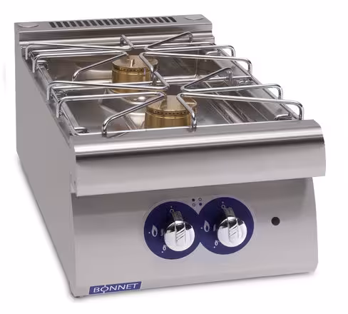 Plan de cuisson Bonnet Optimum pr. 700 mm gaz 9 kW 1/2 module 2 feux vifs à poser