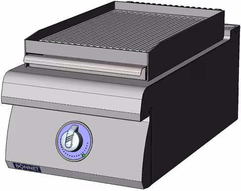 Plancha chrome dur rainurée Bonnet Optimum pr. 700 mm électrique 3,9 kW 1/2 module à poser