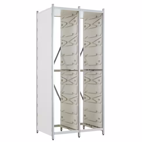 Rayonnage modulaire fixe Iso Stock - élément départ - l. 65,5 x h. 200 x pr. 40 cm